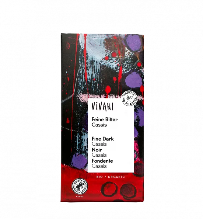 dark-cassis-vivani-organic-chocolate VIVANI's organic Dark Chocolate with delicious cassis filling