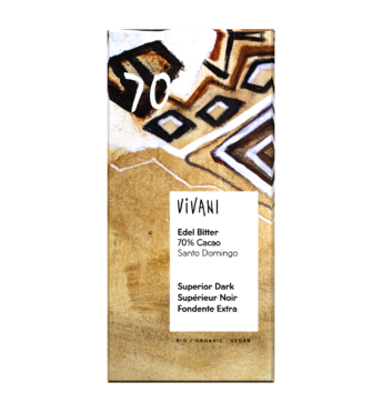 edel-bitter-70-prozent-cacao-vegan-vivani-bio-schokolade VIVANIs vegane Bio-Schokolade Edel Bitter mit 70 Prozent Edelkakao aus der Dominikanischen Republik.