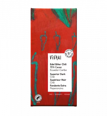 Органический шоколад VIVANI "Изысканный темный чили" с содержанием 70 процентов 