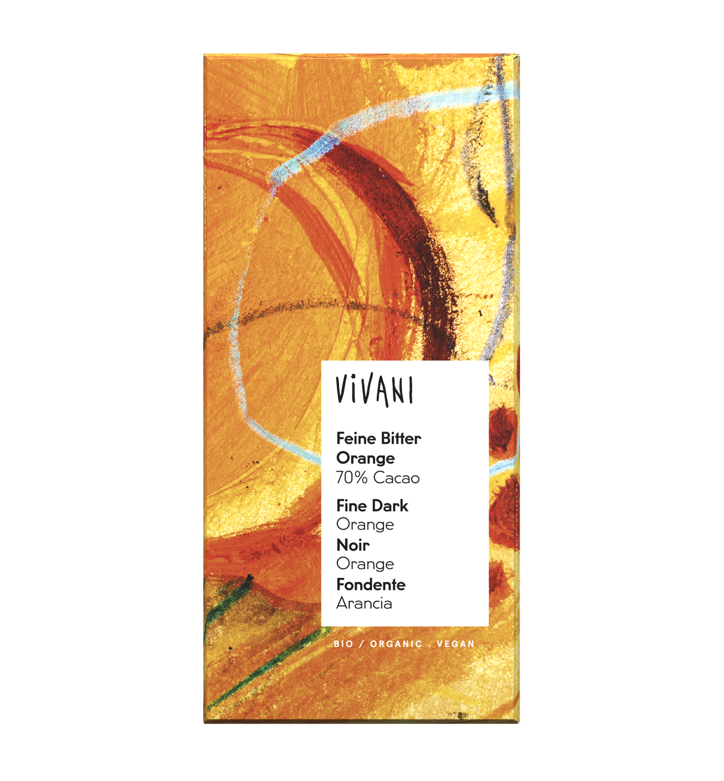 VIVANIs vegane Bio-Schokolade Feine Bitter Orange.