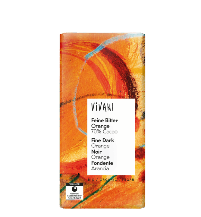 VIVANIs vegane Bio-Schokolade Feine Bitter Orange