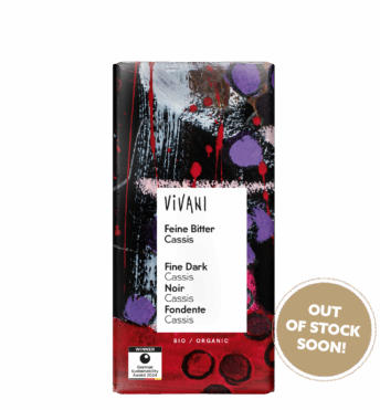 VIVANI's organic Fine Dark Cassis Chocolate with delicious cassis filling.