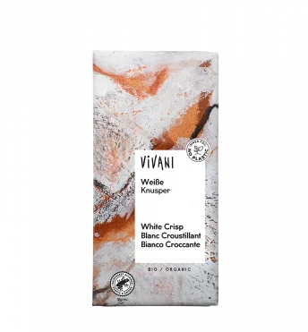 VIVANIs Bio-Schokolade Weiße Knusper mit Reis-Crispies
