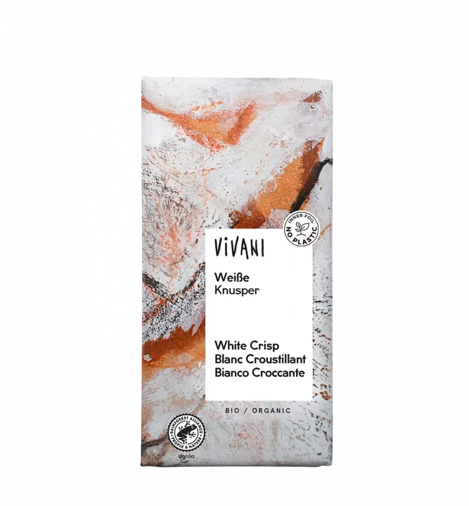 VIVANIs Bio-Schokolade Weiße Knusper mit Reis-Crispies