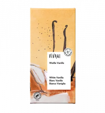 VIVANI's bekroonde biologische chocolade Witte Vanille