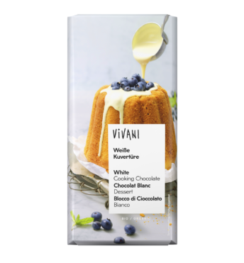 weisse-kuvertuere-vivani-bio-schokolade Weiße Kuvertüre von VIVANI Bio-Schokolade.