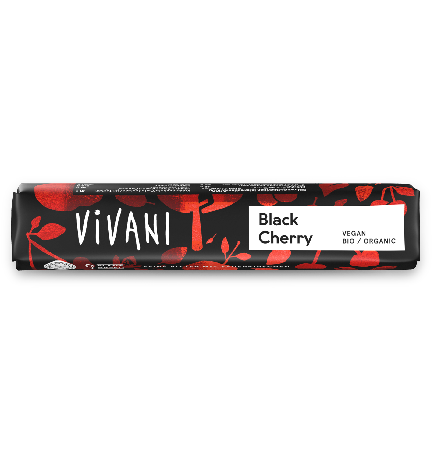 VIVANIs veganer Bio-Schokoladenriegel Black Cherry mit Sauerkirsch-Crisp.