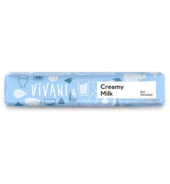 creamy-milk-riegel-vivani-bio-schokolade VIVANIs Bio-Schokoladenriegel Creamy Milk mit feiner Vollmilchschokolade.