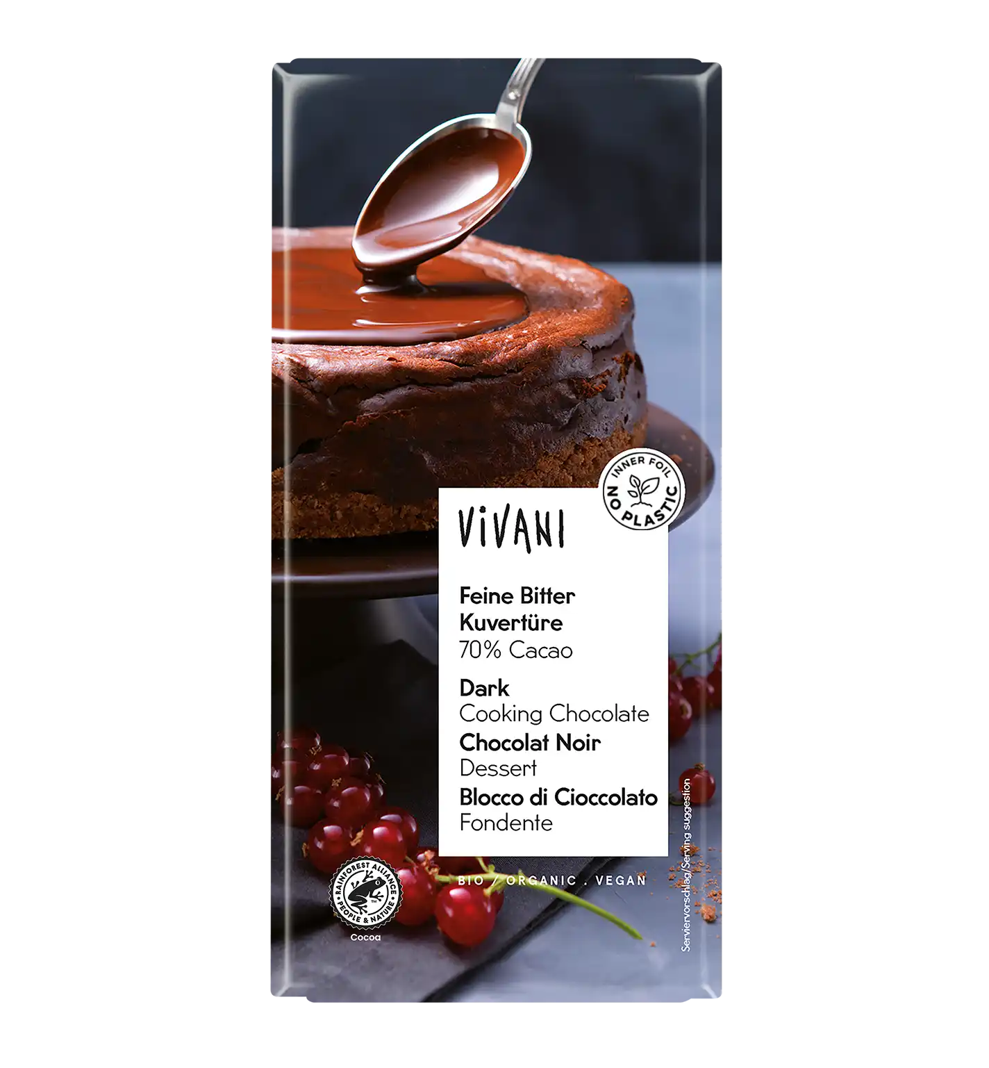 VIVANIs organic and vegan Dark Cooking Chocolate with 70 percent cocoa content