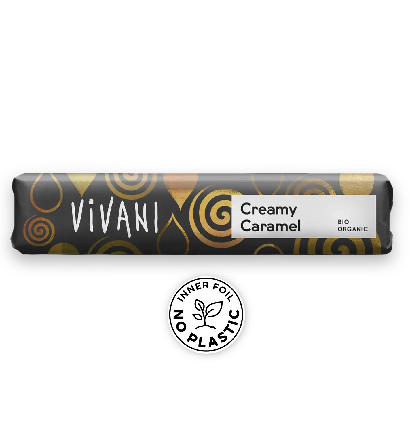 VIVANI's organic chocolate bar Creamy Caramel with caramel core