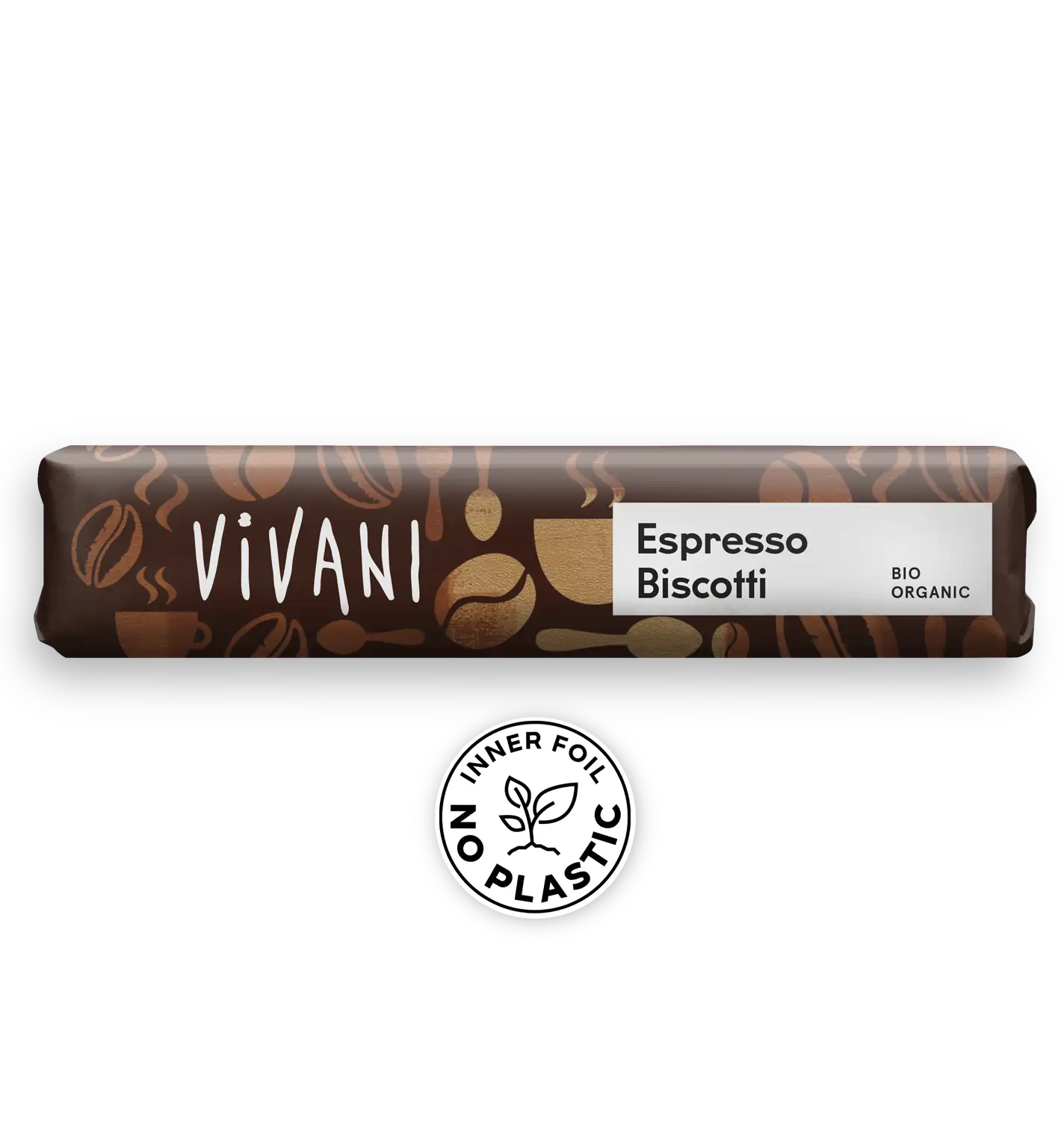 VIVANI's organic chocolate bar Espresso Biscotti with espresso cream and crispy wafer bits