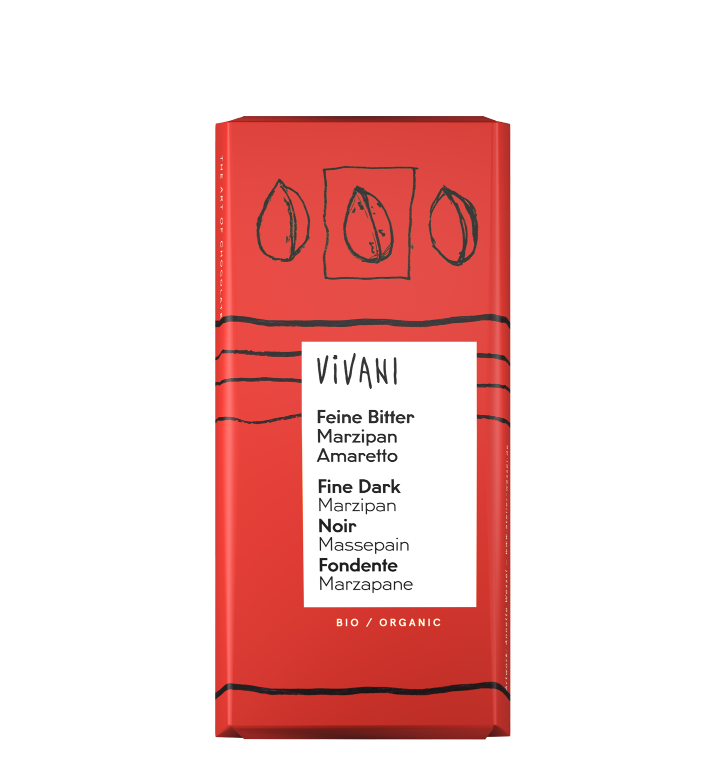 VIVANI’s organic Fine Dark Marzipan Chocolate with Italian amaretto