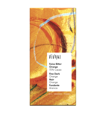 VIVANI’s organic and vegan Fine Dark Orange Chocolate.