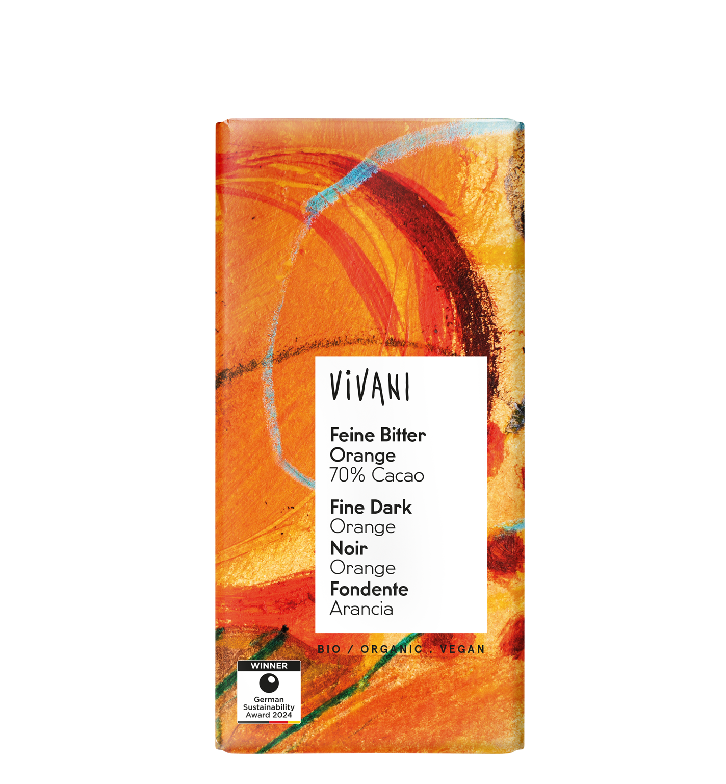 VIVANI’s organic and vegan Fine Dark Orange Chocolate