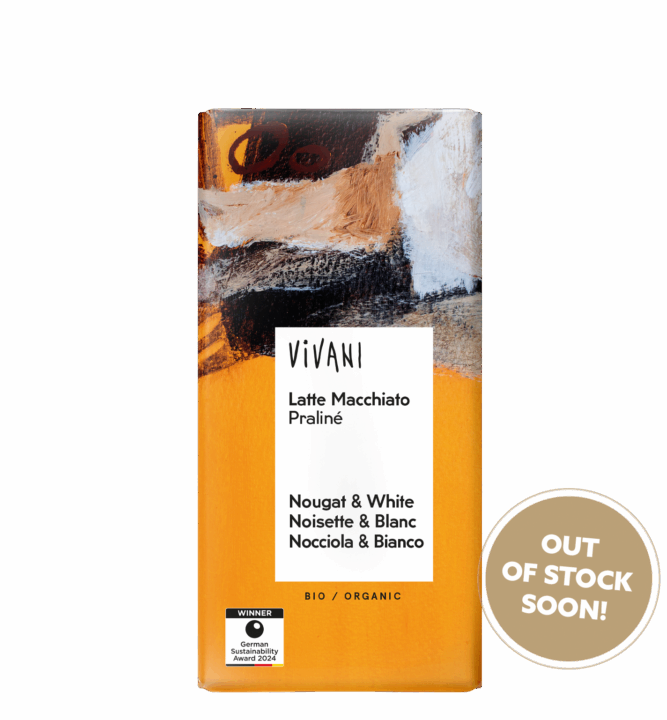 latte-macchiato-nougat-and-white-vivani-organic-chocolate-out-soon VIVANI's organic Chocolate Latte Macchiato Praliné with Nougat and White Espresso Crisp Chocolate