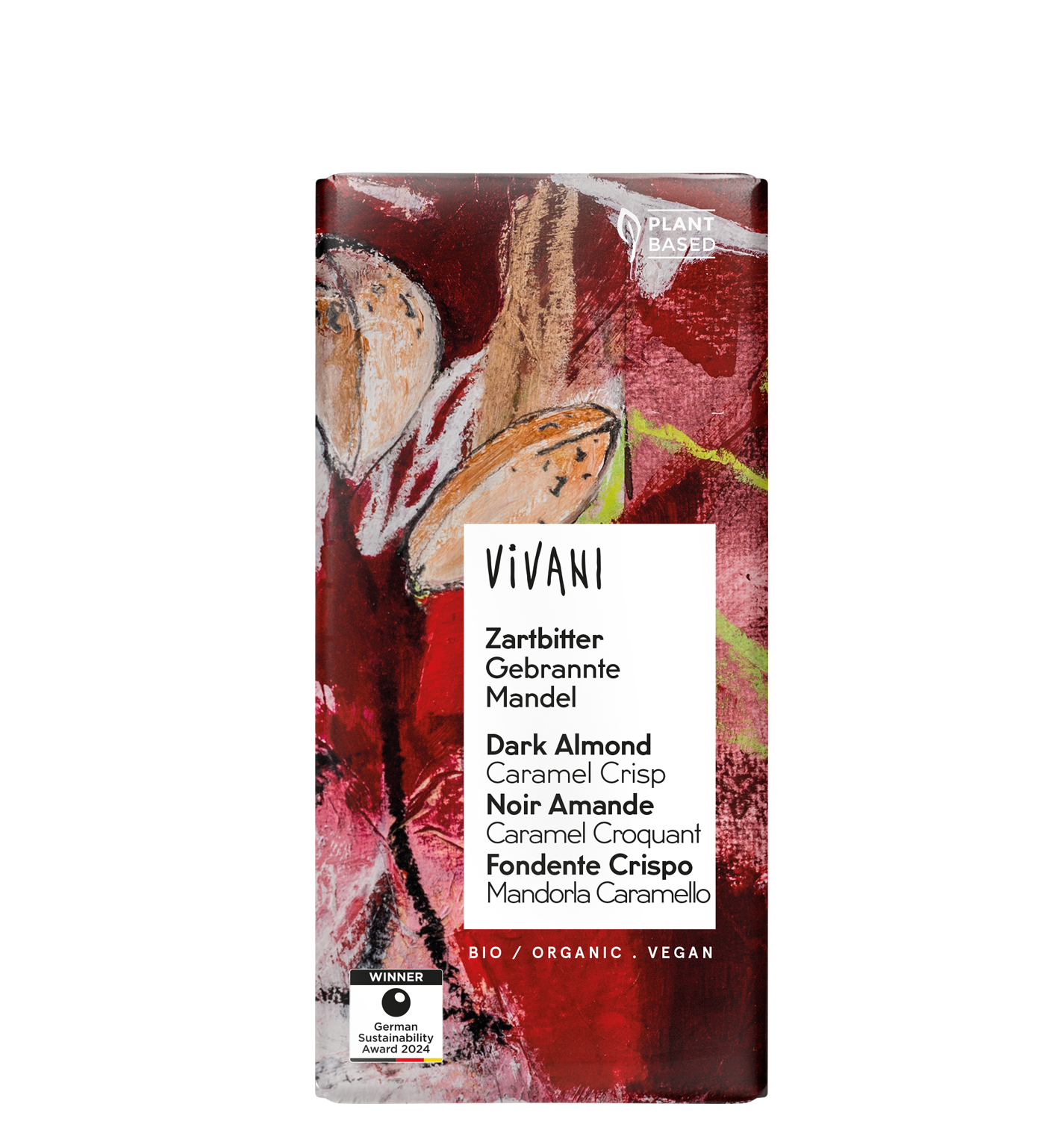 VIVANI’s organic and vegan dark chocolate with almonds, caramel crisp and spices for Christmas