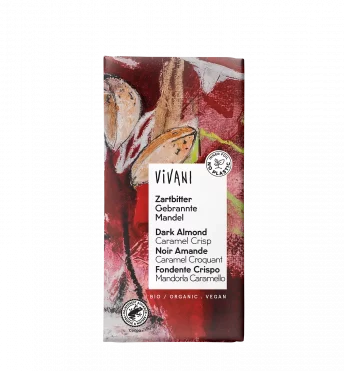 VIVANI’s organic dark chocolate with almonds, caramel crisp and spices for Christmas