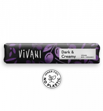 Barre au chocolat bio végétalienne Dark & Creamy à l'huile d'olive VIVANIs
