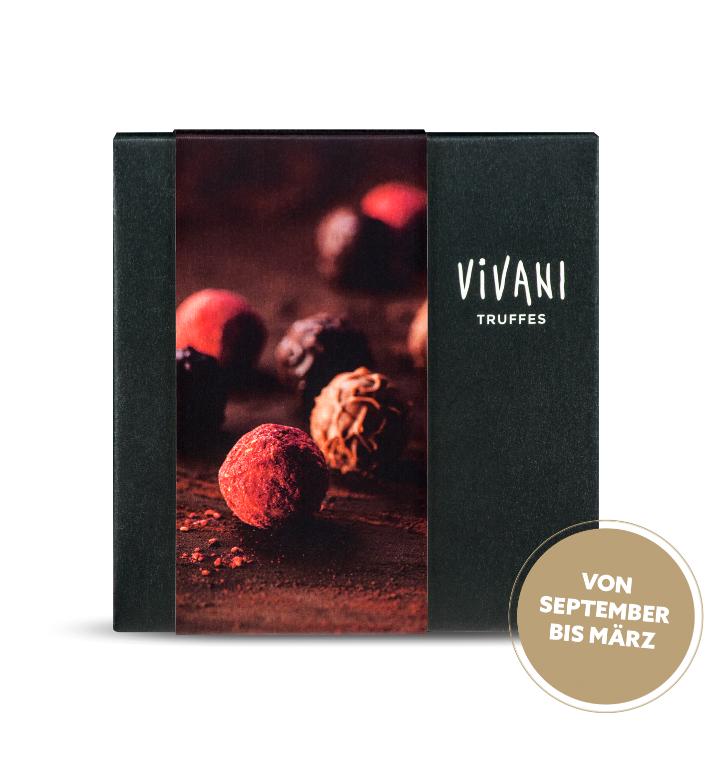 Trüffelpralinen von VIVANI Bio-Schokolade in drei Sorten.