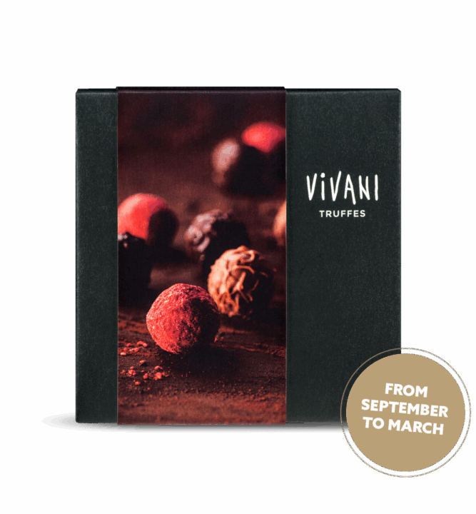 truffes-vivani-organic-chocolate-seasonal Chocolate truffles in three varieties by VIVANI Organic Chocolate.
