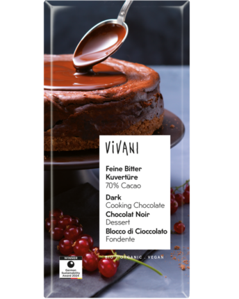 dark-cooking-chocolate-vivani-organic-chocolate The Dark Cooking Chocolate with 70% cocoa content by VIVANI Organic Chocolate.