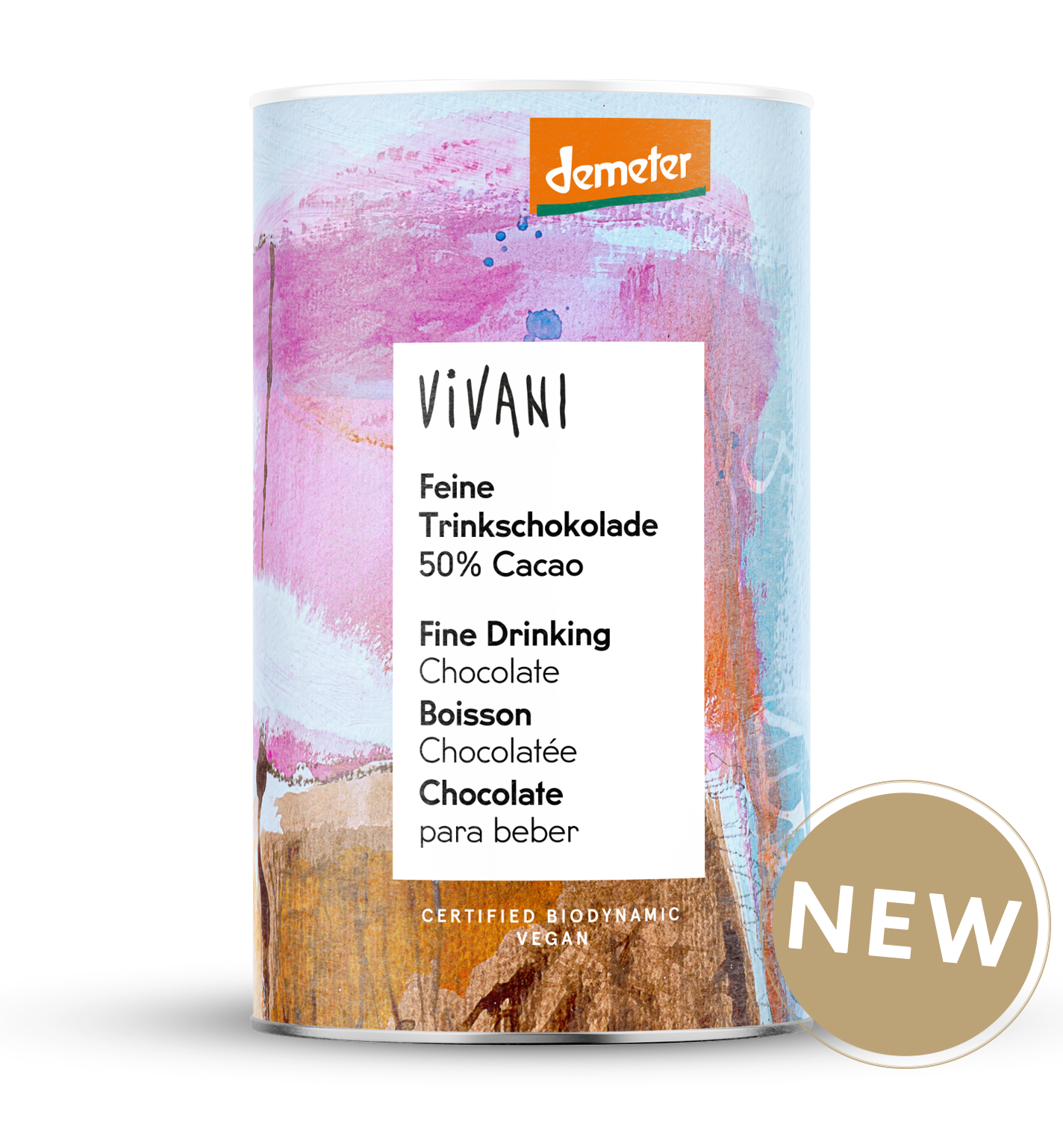 The Fine Drinking Chocolate from VIVANI Organic Chocolate with 50 % cocoa content is vegan and certiefied biodynamic