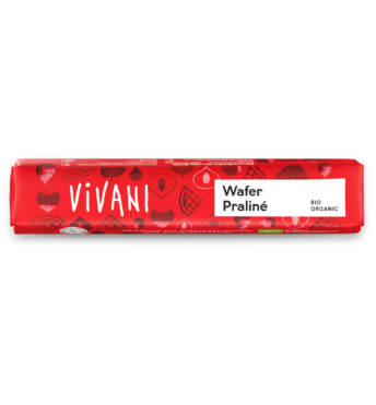 wafer-praline-chocolate-snack-bar-organic-vivani VIVANI's organic and vegan chocolate bar Wafer Praliné.