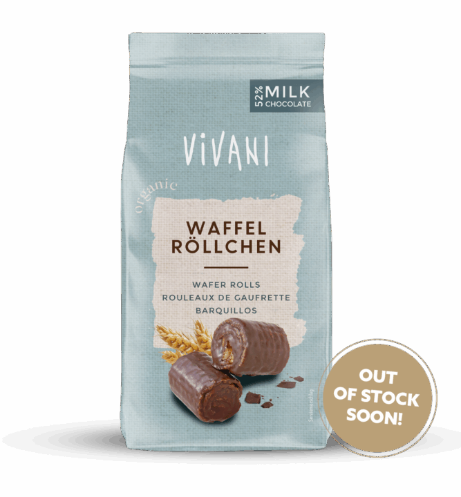 wafer-rolls-milk-vivani-organic-chocolate-out-soon Wafer Rolls with 52% milk chocolate from VIVANI Organic Chocolate.