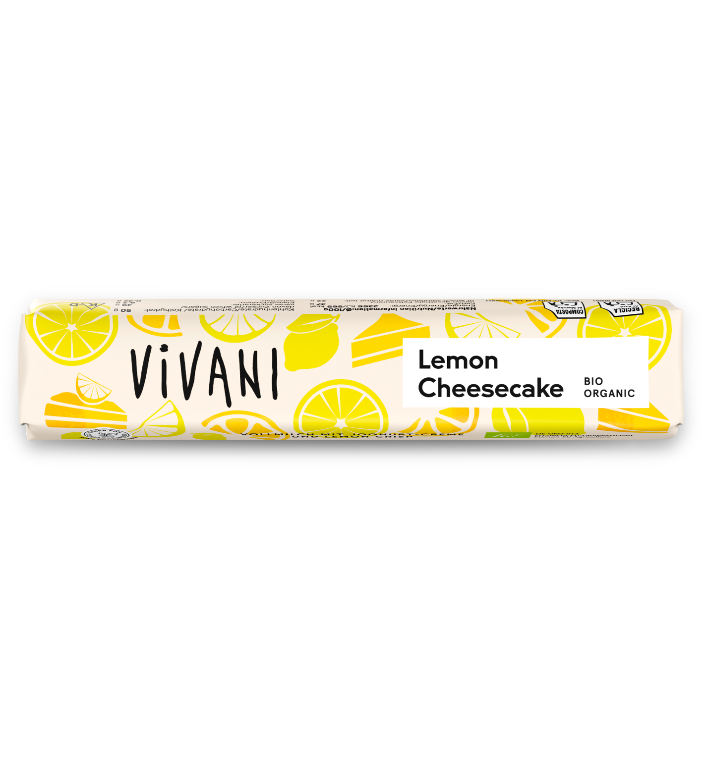 Der Bio-Schokoriegel Lemon Cheesecake von VIVANI.