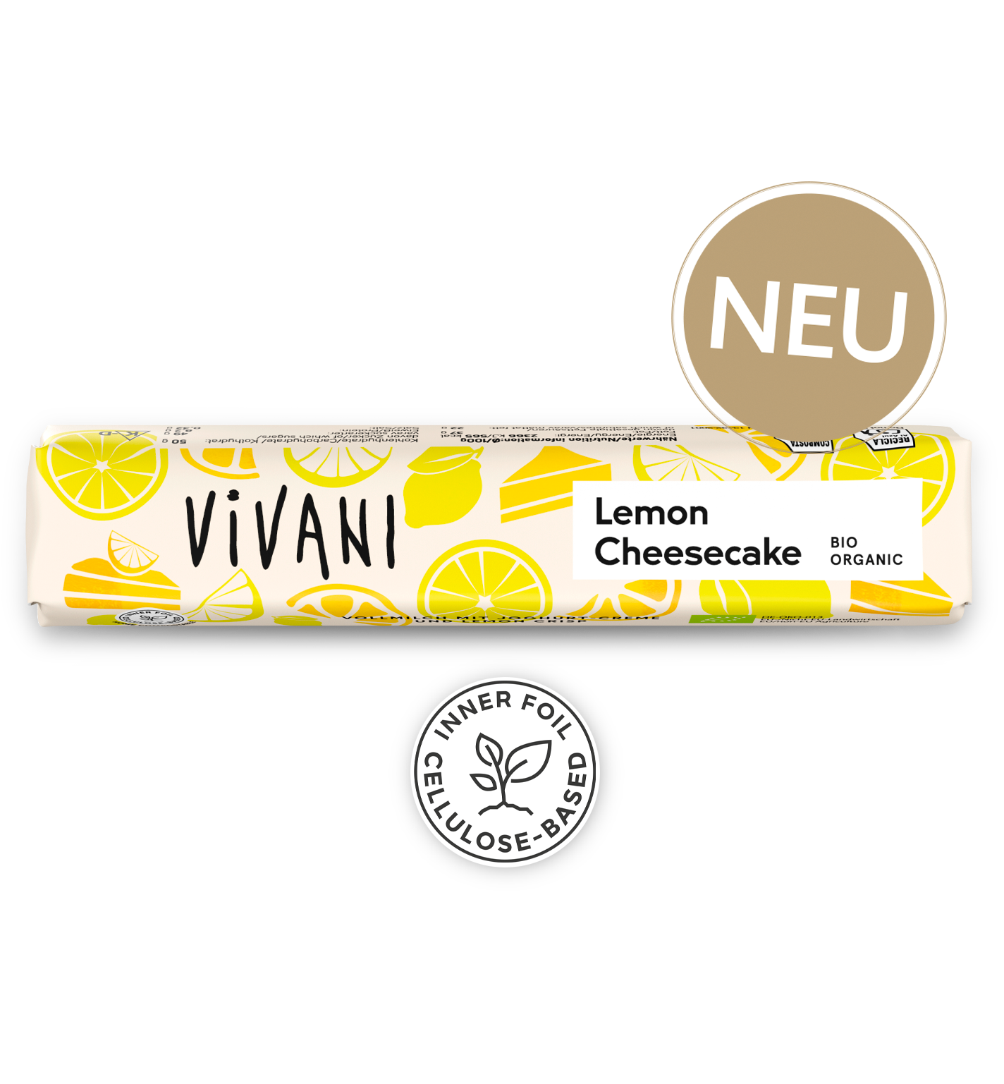 Der Bio-Schokoriegel Lemon Cheesecake von VIVANI.