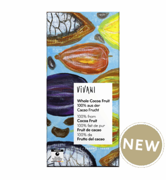 The Whole Cocoa Fruit bar from VIVANI Organic Chocolate consists of 100% cocoa fruit.