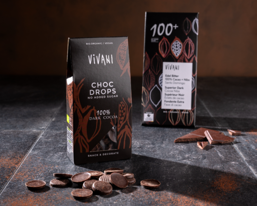 Vivani Choc Drops - Bio-Schokoladentropfen aus 100 % Kakao, ohne zugesetzten Zucker
