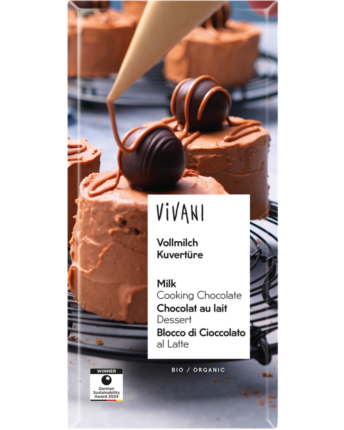 Eine Tafel VIVANI Vollmilch Kuvertüre.