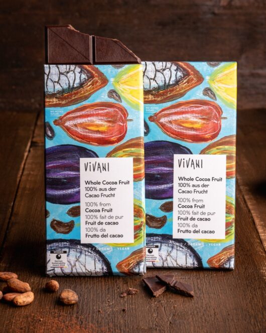 flavanole-whole-cocoa-fruit-vivani-bioschokolade Die VIVANI Bioschokolade Whole Cocoa Fruit ist reich an Flavanolen.